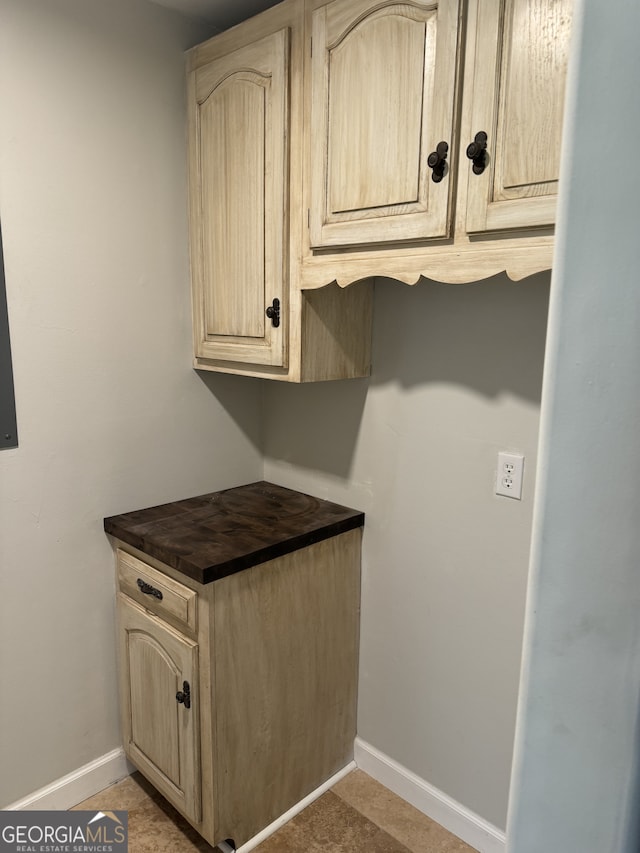 kitchen with light brown cabinetry