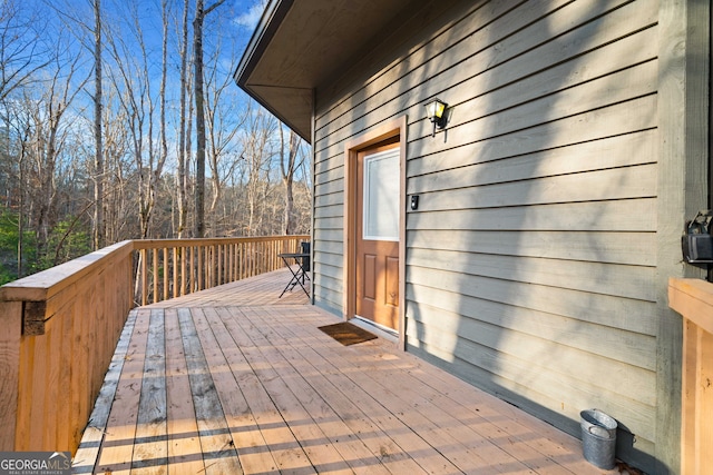 view of wooden deck