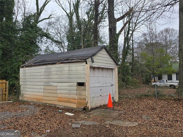 view of garage