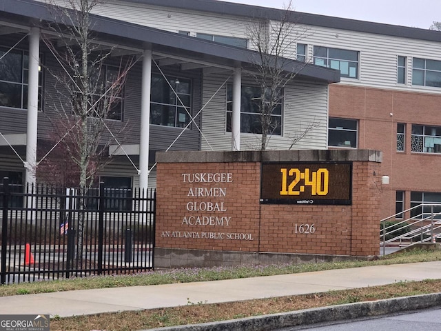 view of community sign