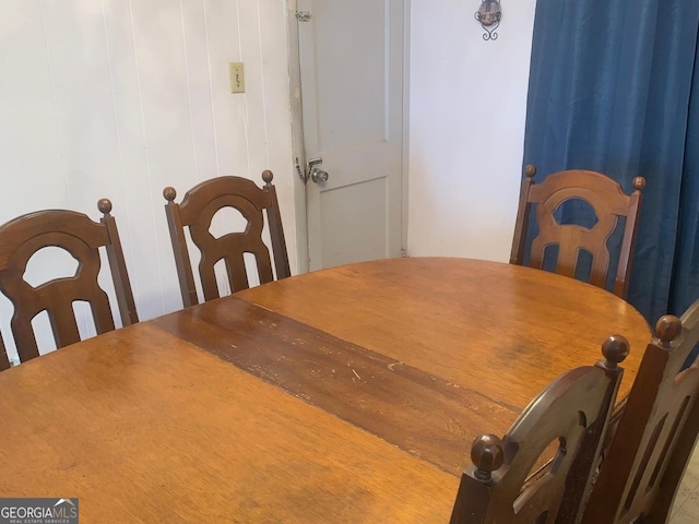 view of dining room