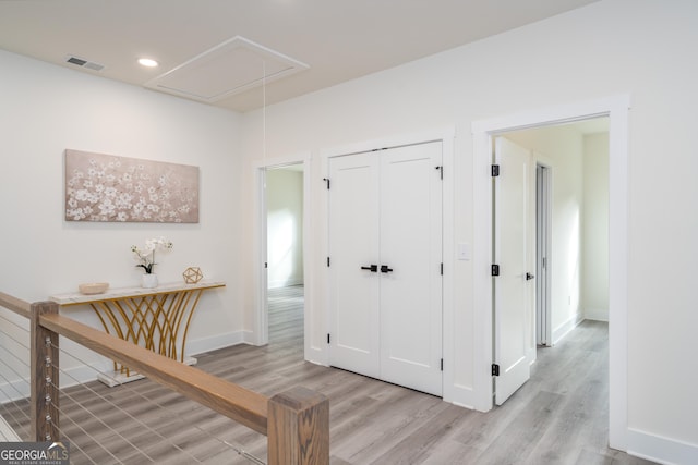 entrance foyer featuring light wood-type flooring