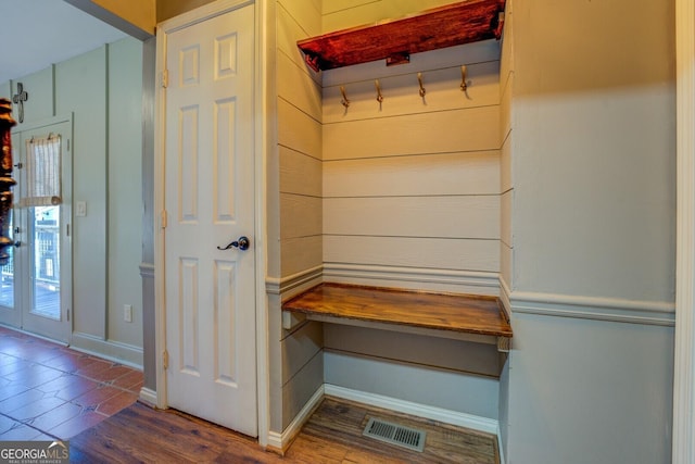 mudroom featuring hardwood / wood-style flooring