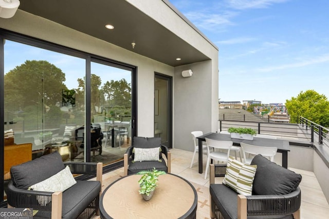 view of patio with a balcony