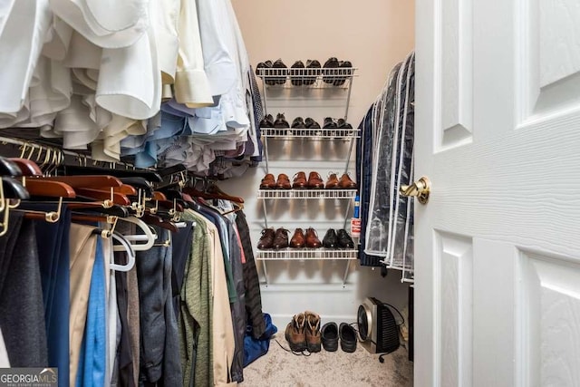 view of walk in closet