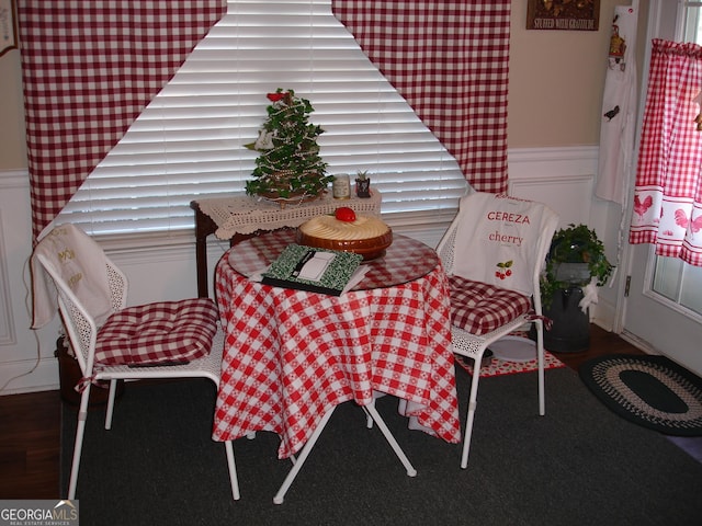 dining room featuring dark wood-type flooring