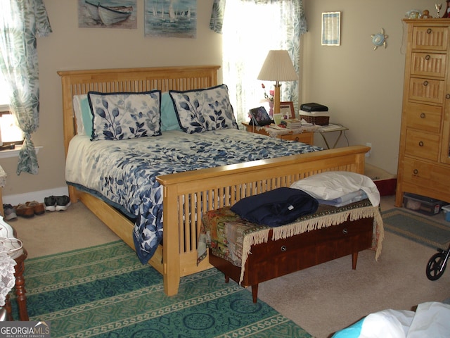 bedroom with carpet