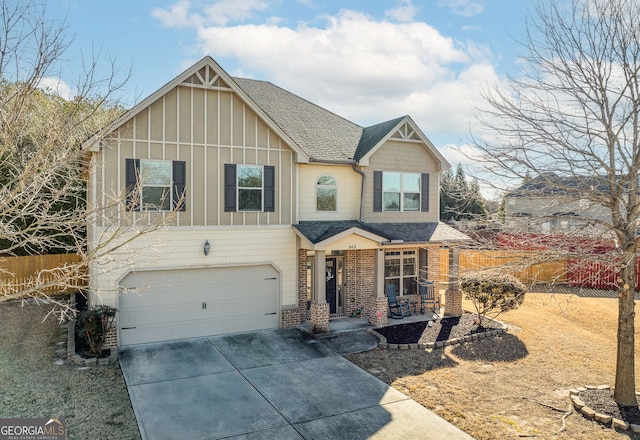 view of front of property featuring a garage