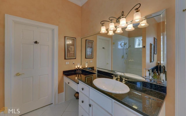 bathroom featuring tile patterned floors and vanity