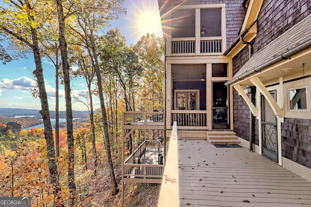 view of wooden deck