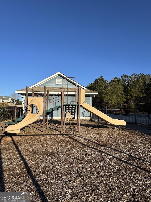 view of jungle gym