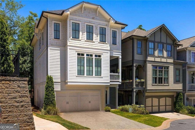 view of front of house with a garage