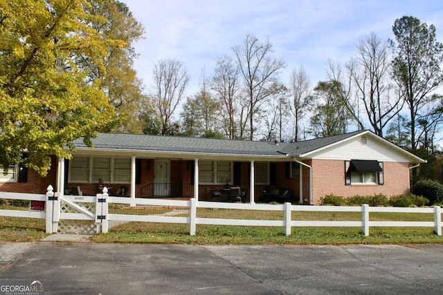 view of single story home