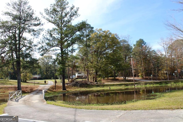 view of community featuring a water view