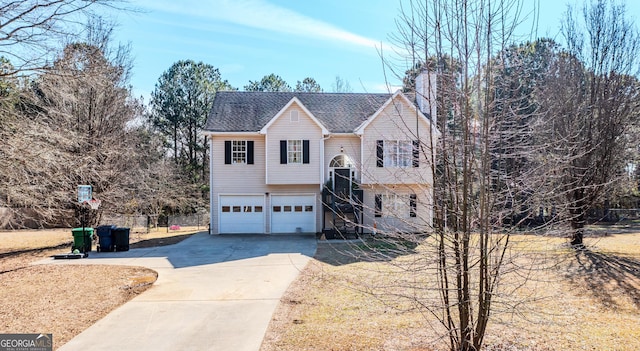 raised ranch with a garage