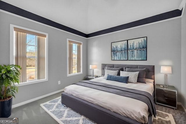 carpeted bedroom featuring multiple windows