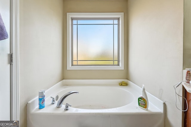 bathroom featuring a healthy amount of sunlight and a tub