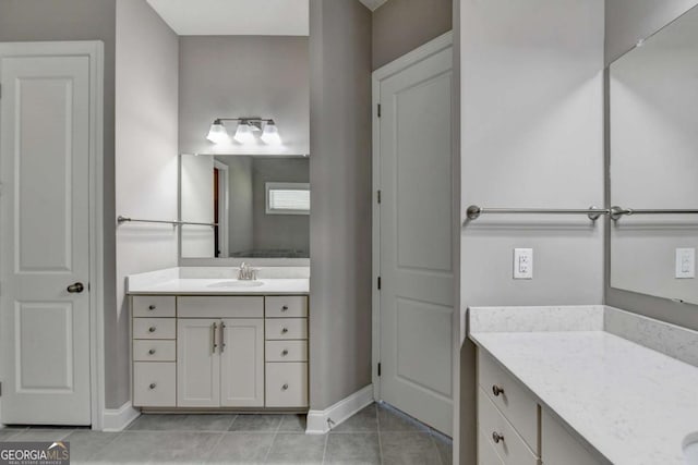 bathroom featuring vanity and tile patterned floors