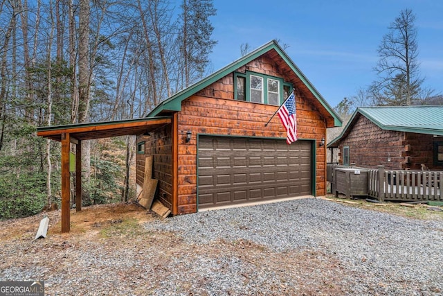 view of garage