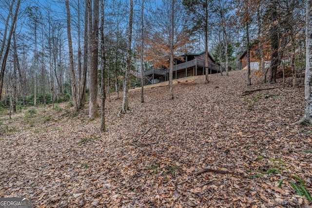 view of yard with a deck