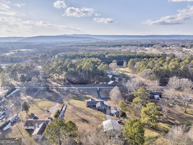 aerial view with a mountain view