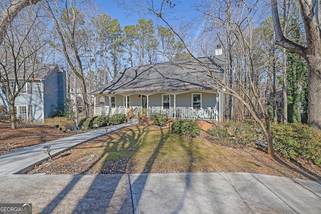 view of front facade with covered porch