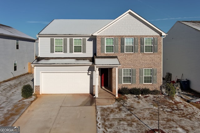 view of property featuring a garage