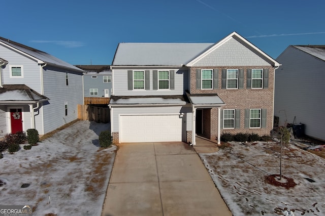 view of front of home with a garage