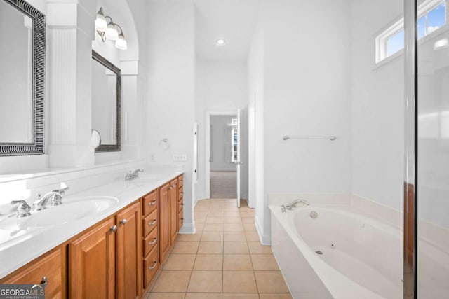 22 Lazy Hammock Ct, Savannah, GA 31419 - bathroom featuring a bathing tub, tile patterned flooring, and vanity