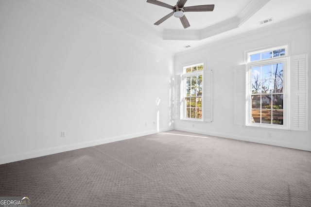 22 Lazy Hammock Ct, Savannah, GA 31419 - carpeted spare room featuring ceiling fan, crown molding, and a raised ceiling