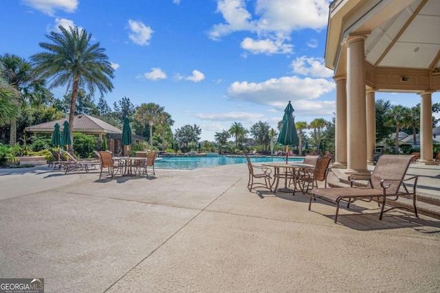 22 Lazy Hammock Ct, Savannah, GA 31419 - view of pool with a patio area and a gazebo