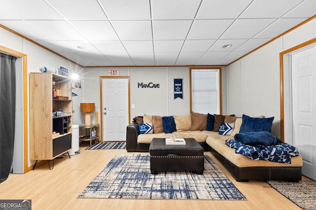 living room with wood-type flooring