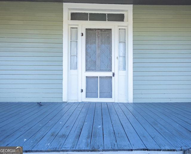 view of doorway to property