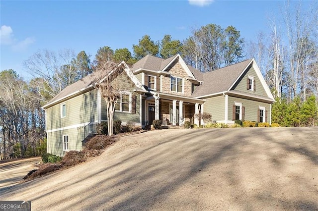 view of front of home with covered porch