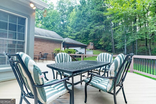 view of wooden deck