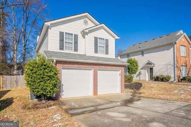 view of front property with a garage