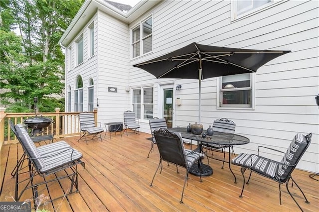 view of wooden deck