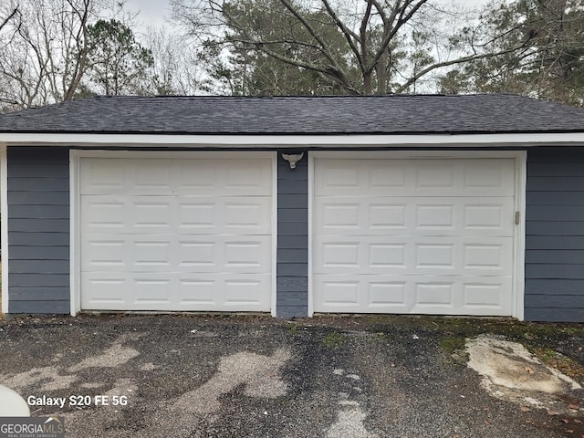 view of garage