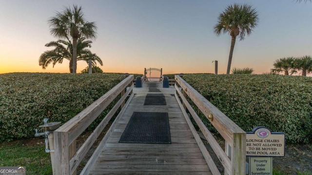 view of dock area