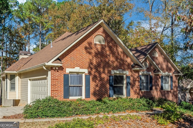 exterior space featuring a garage