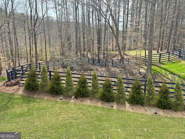 view of yard with fence