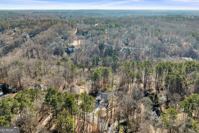 aerial view with a forest view