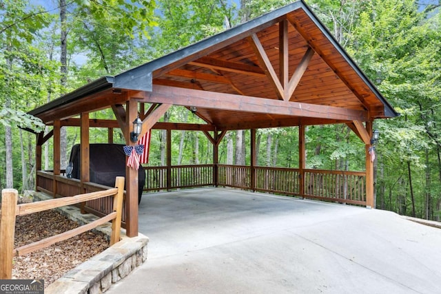 exterior space featuring a gazebo