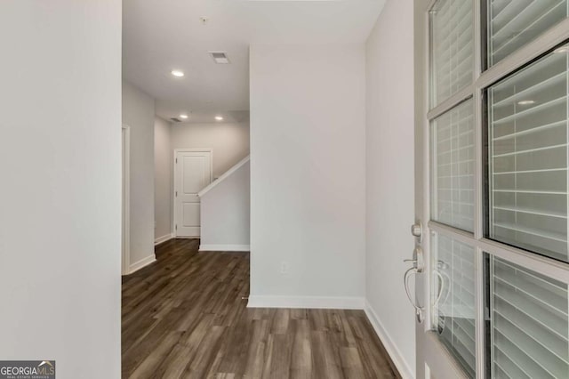 interior space with hardwood / wood-style floors