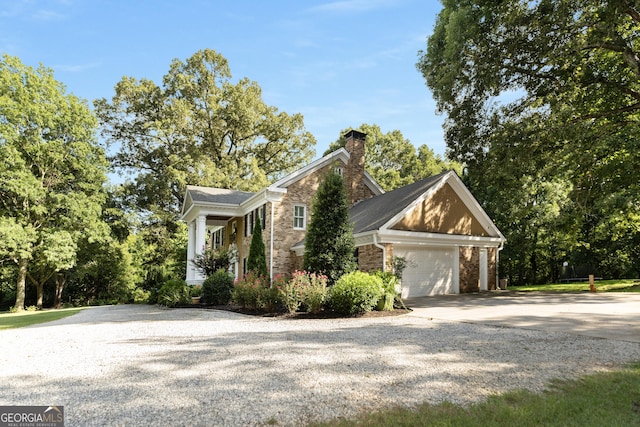 view of home's exterior with a garage