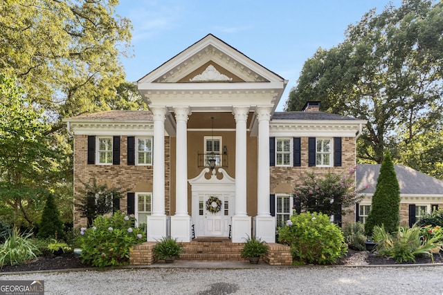 view of neoclassical home