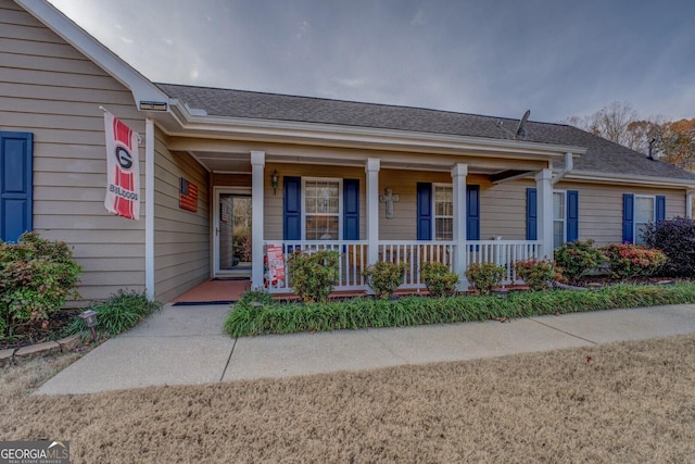 view of front of house featuring covered porch