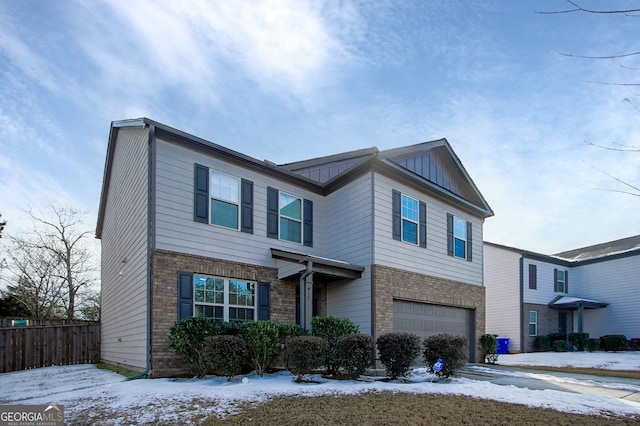 view of front of house with a garage