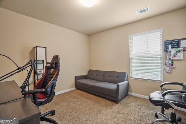 view of carpeted office