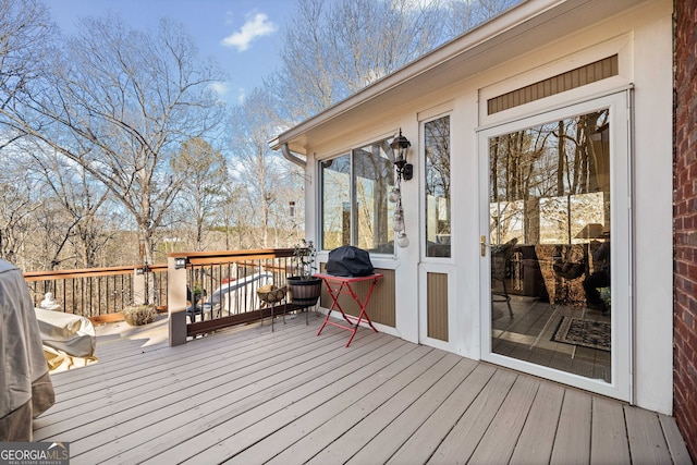 view of wooden deck